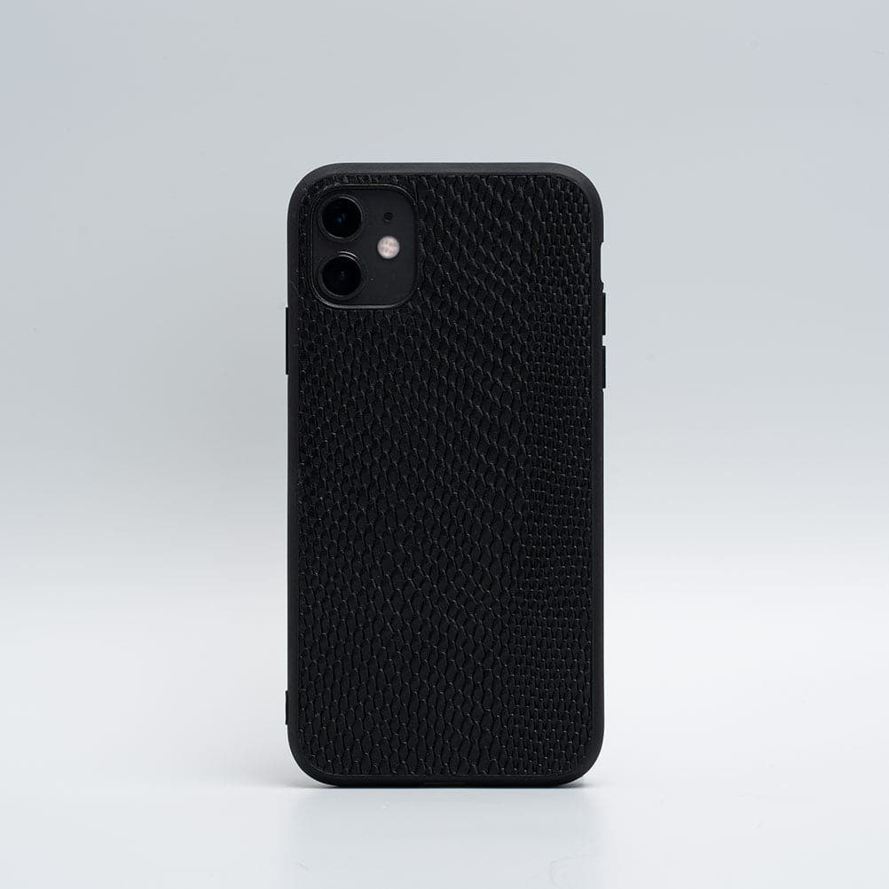 black iphone 11 leather case