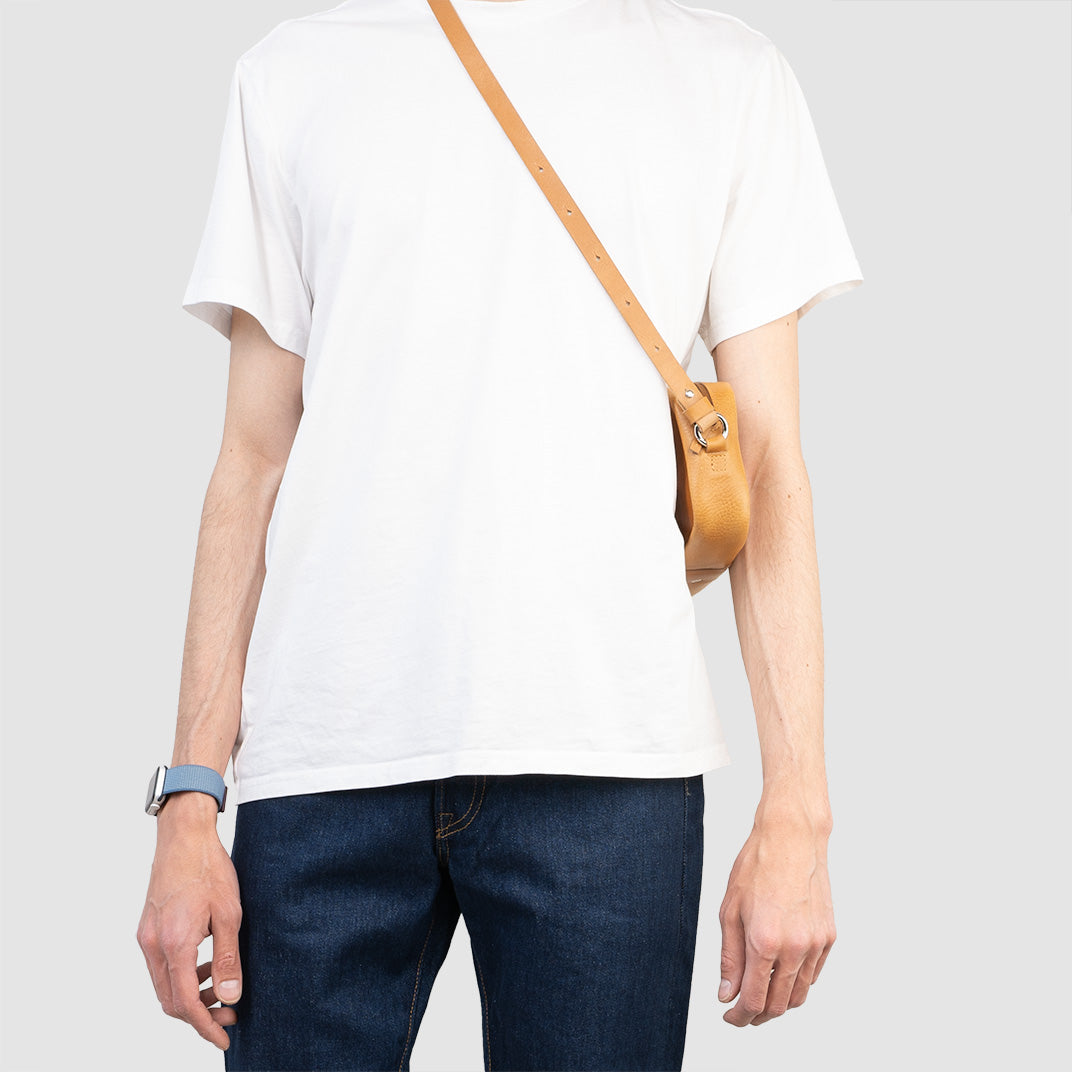 premium leather mens messenger bag in light brown color