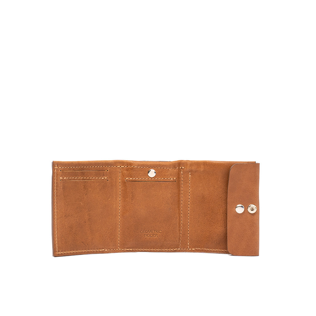 Trifold AirTag Wallet in brown leather color