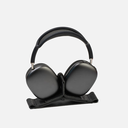 Leather Stand for AirPods Max in Black — padded leather cradle, weighted base, Low Power Mode activation; full-grain Italian leather, handmade in Europe