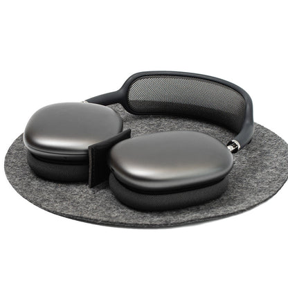 AirPods Max Rest Station on Gray Felt, Designed for Easy Access and Low-Power Mode