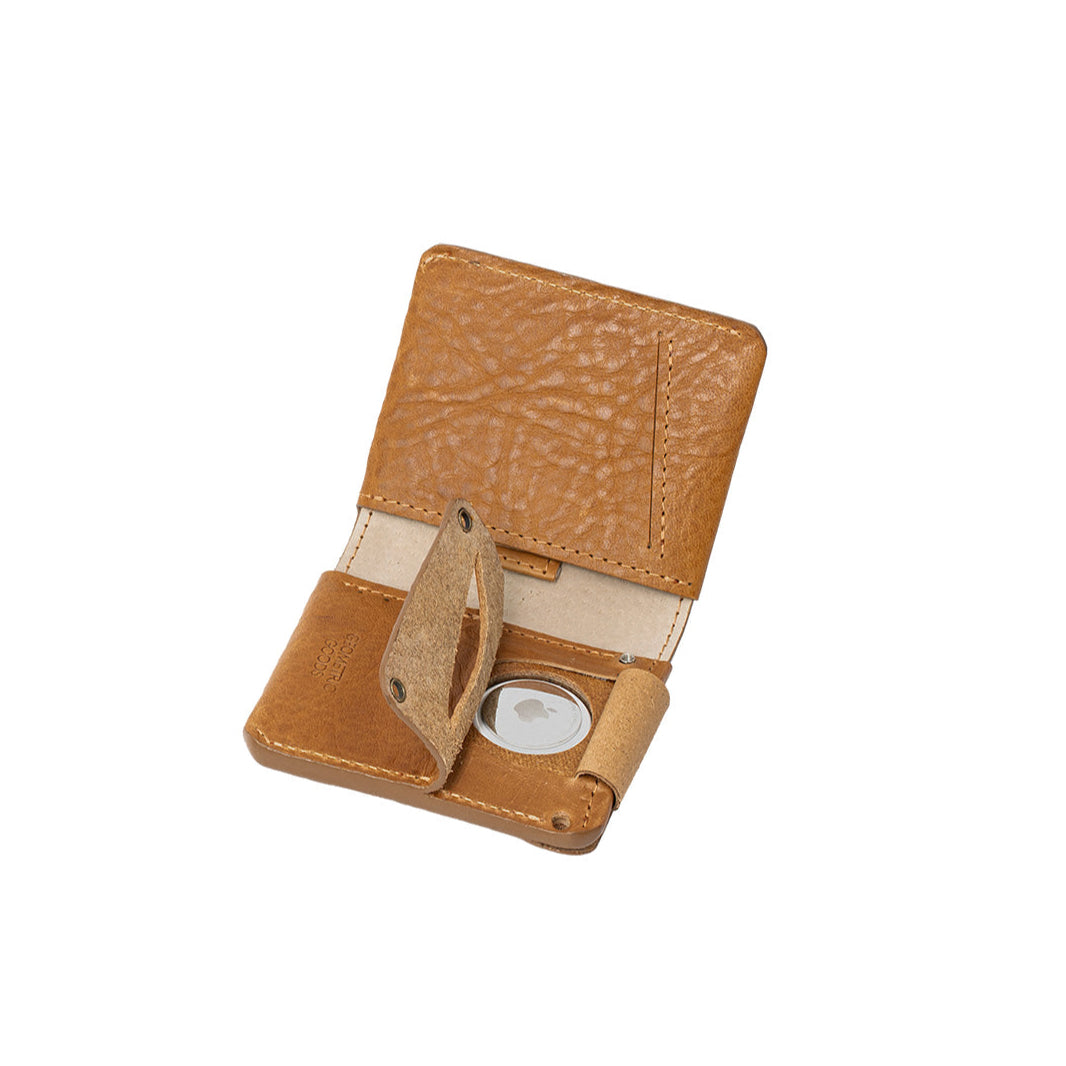 men's air tag wallet with secret slot made from premium italian leather