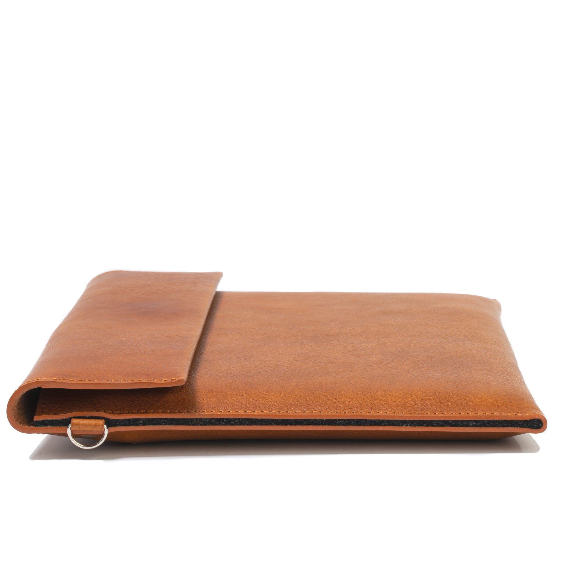 Best man sleeve case bag for MacBook 16 inch cognac brown tan color with adjustable strap made from premium Italian leather
