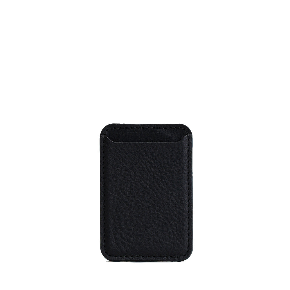 Black Classic full-grain leather MagSafe wallet, front view