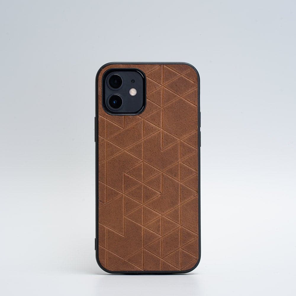 brown iphone 12 leather case