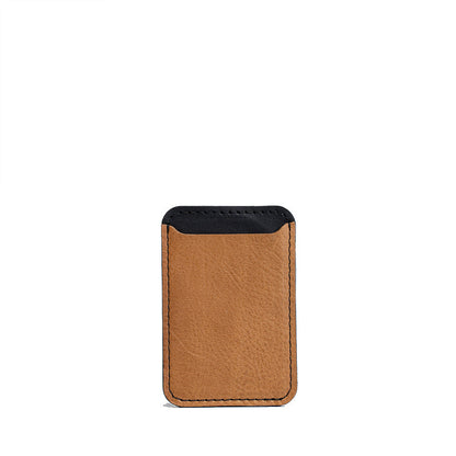 leather camel magsafe wallet
