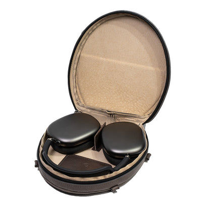 Case for AirPods Max in gray color made from premium italian leather by Geometric Goods