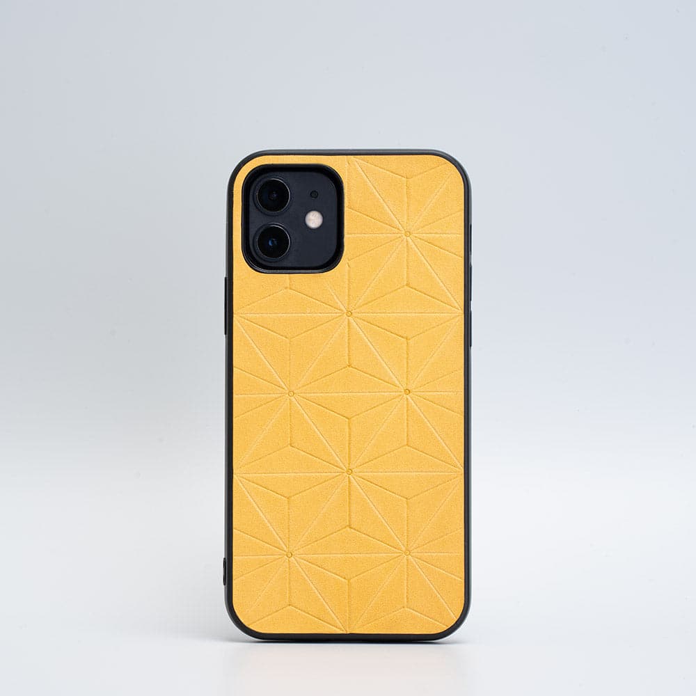 iPhone 12 yellow leather case