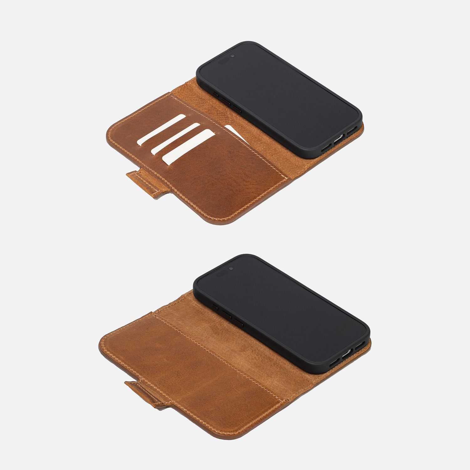 Leather iPhone folio wallet with card slots