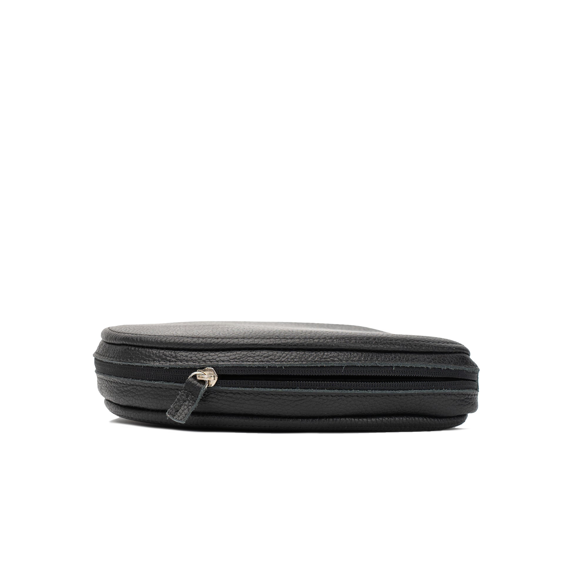 Black leather case for AirPods Max with full zip closure and slim side profile