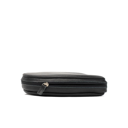 Black leather case for AirPods Max with full zip closure and slim side profile
