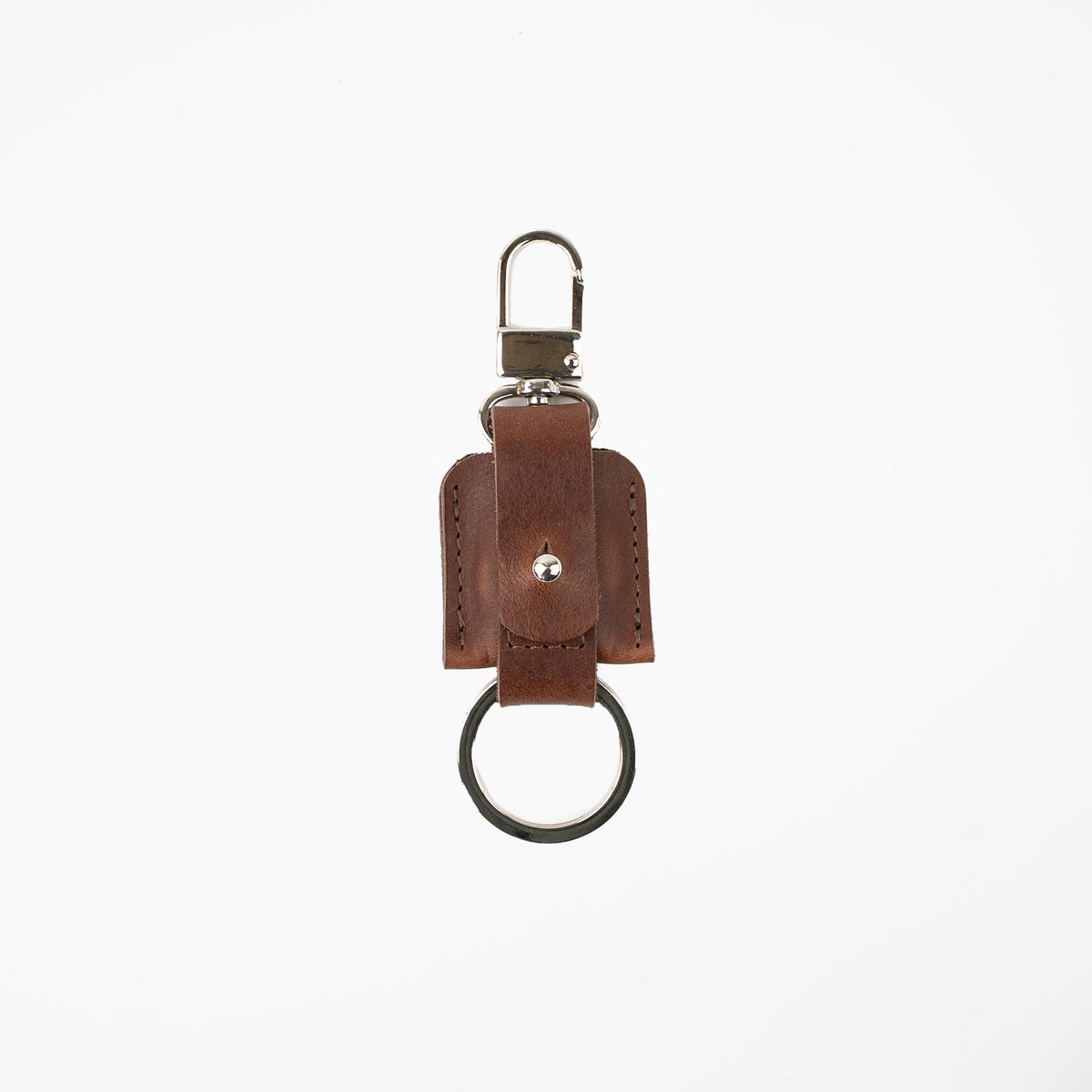 Leather AirTag keychain keyring detail