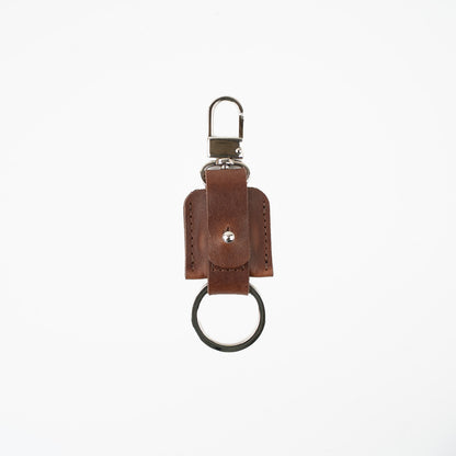 Leather AirTag keychain keyring detail