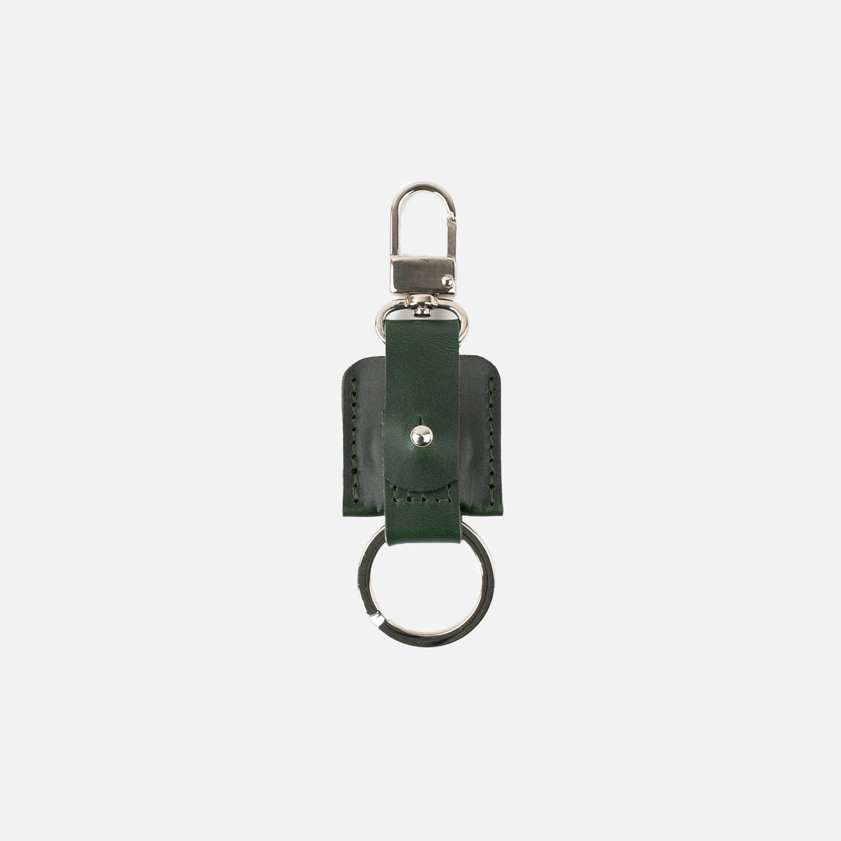 Leather AirTag keychain detail
