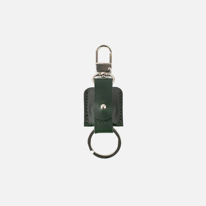 Leather AirTag keychain detail