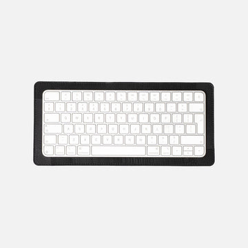 Black leather Magic Keyboard tray – premium handcrafted organizer for Mac desk setup and keyboard protection