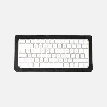 Black leather Magic Keyboard tray – premium handcrafted organizer for Mac desk setup and keyboard protection