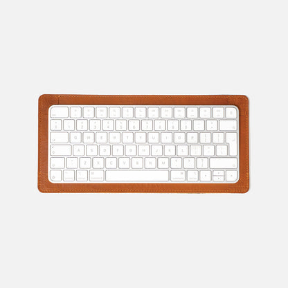 Leather Magic Keyboard Tray in Tan – handcrafted Italian leather stand for Apple Magic Keyboard (compact, Touch ID compatible)