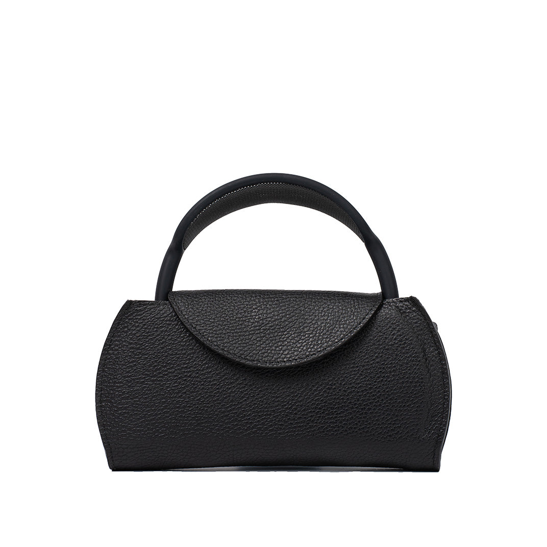 Elegant black leather shoulder bag designed for Apple AirPods Max – premium protection with stylish structured silhouette
