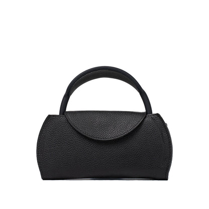 Elegant black leather shoulder bag designed for Apple AirPods Max – premium protection with stylish structured silhouette