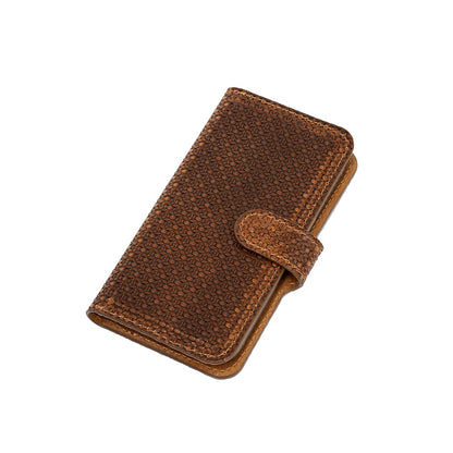 Front view of luxury leather folio case for iPhone 16 Pro