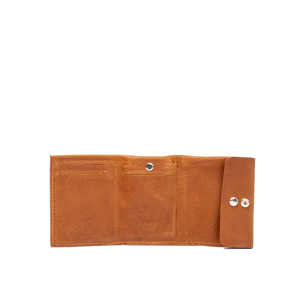 Trifold AirTag Wallet in tan leather color