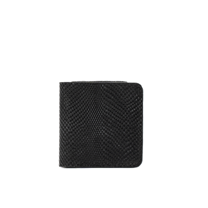 womans airtag wallet black snake print billfold